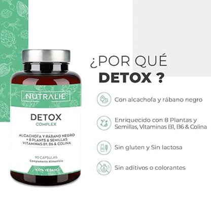 Nutralie Detox complexo com vitaminas B1 + B6 e colina 90 cápsulas