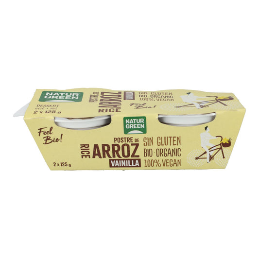 Sobremesa de arroz com baunilha NaturGreen, 2 x 125 g
