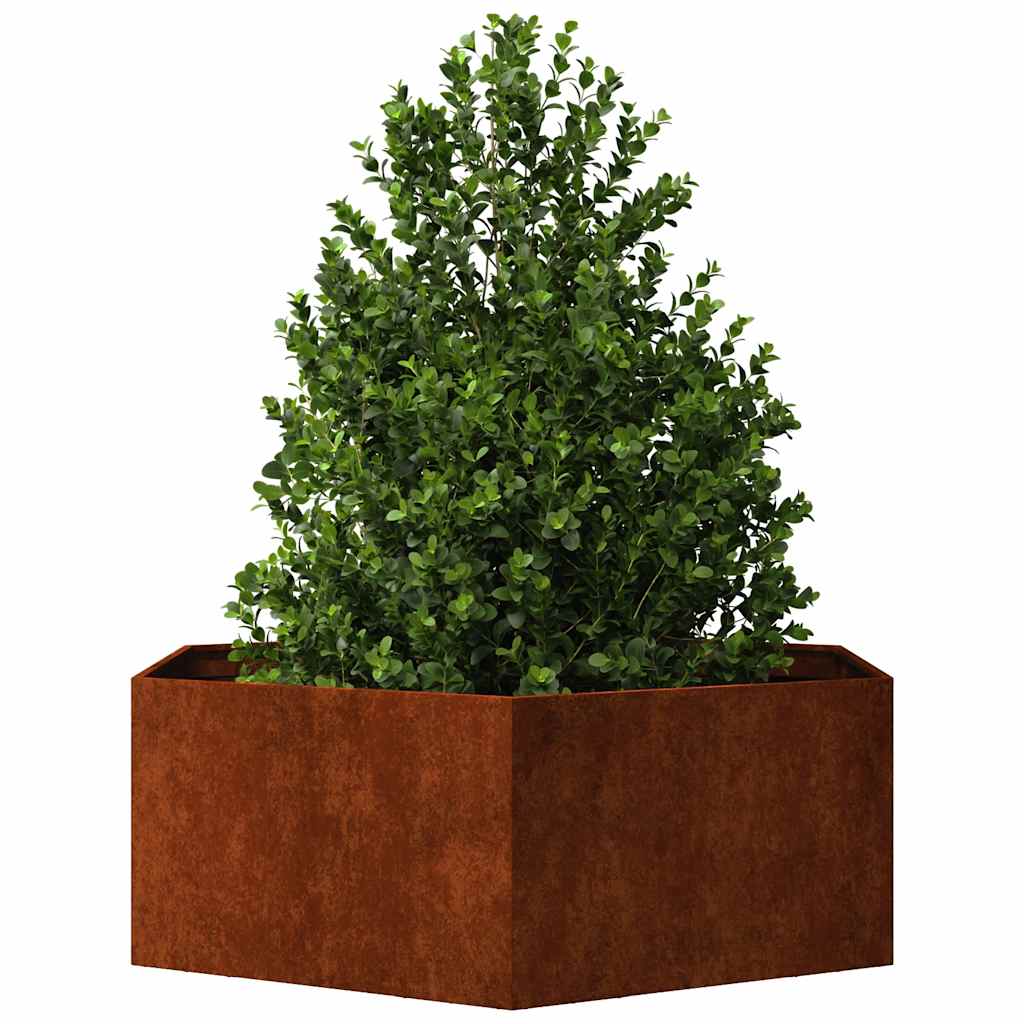 Jardinera De Acero Corten Oxidado 138x120x45 Cm_2