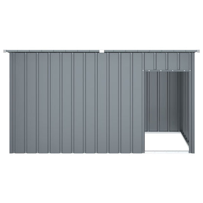 Caseta Perros Con Tejado Acero Galvanizado Gris 196x91x110 Cm_3
