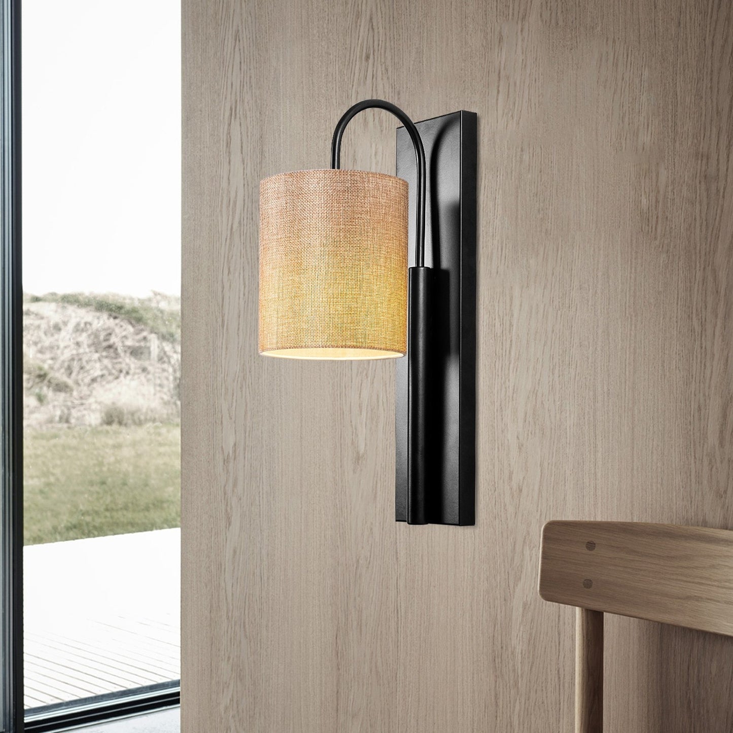 Aplique De Pared, Hierro , Negro crema, 14x20x42, Casquillo E 27 Max 40 W_5