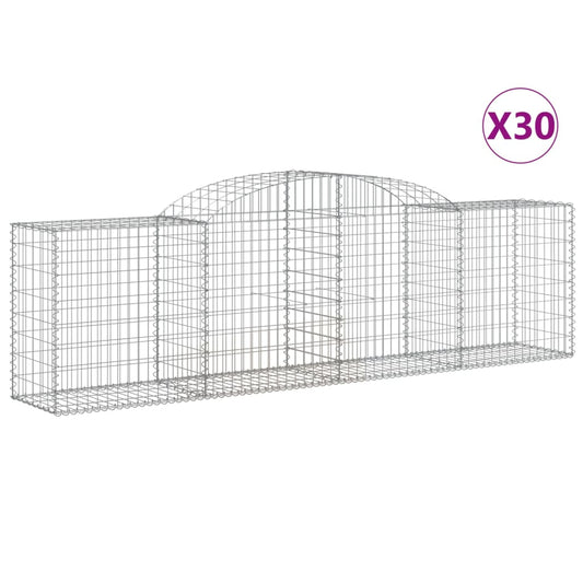 Cestas De Gaviones 30 Uds Forma De Arco Hierro 300x50x80/100 Cm_0