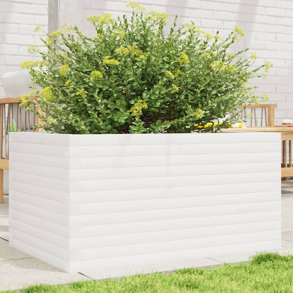 Jardinera De Madera Maciza De Pino Blanco 90x60x46 Cm_1