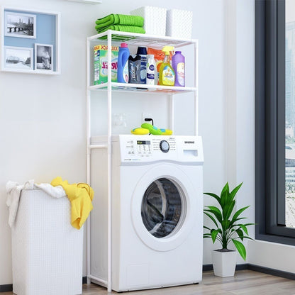 Estantería Metálica Blanca Para Baño 2 Baldas Salva Obstáculos 68x27,8x134_4