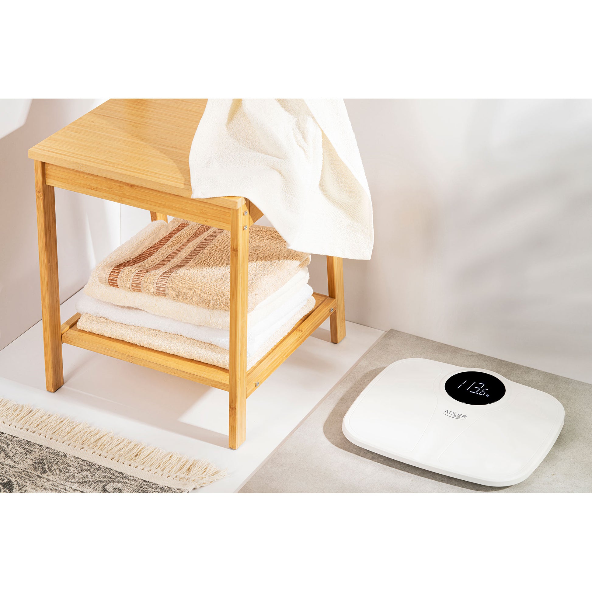 Báscula De Baño Digital, Alta Precisión 180kg, Pantalla Led Apagado Automático, Antideslizante, Briebe, Sc1124w, Blanco_2