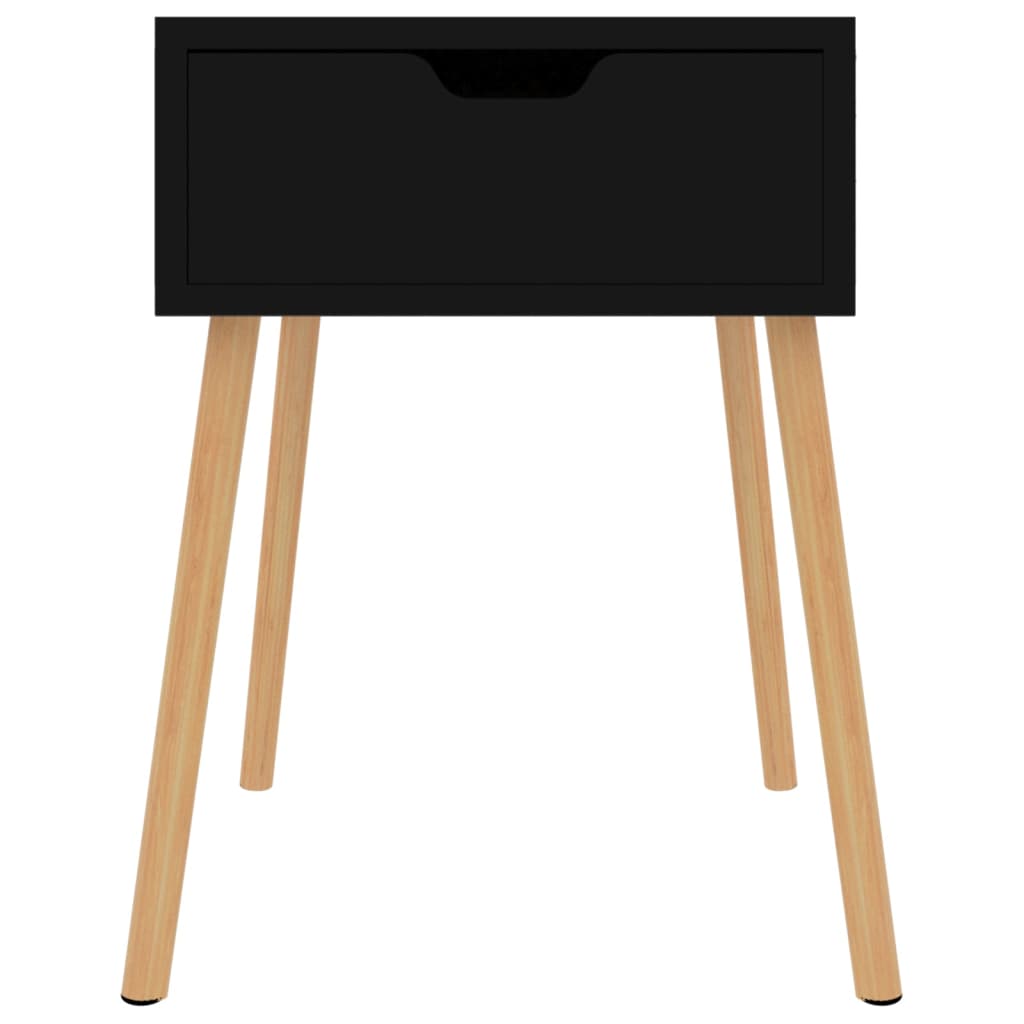 Mesita De Noche Madera De Ingeniería Negra 40x40x56 Cm_1
