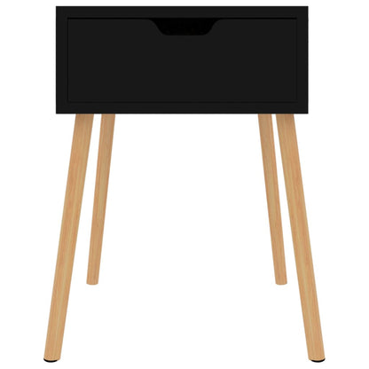 Mesita De Noche Madera De Ingeniería Negra 40x40x56 Cm_1