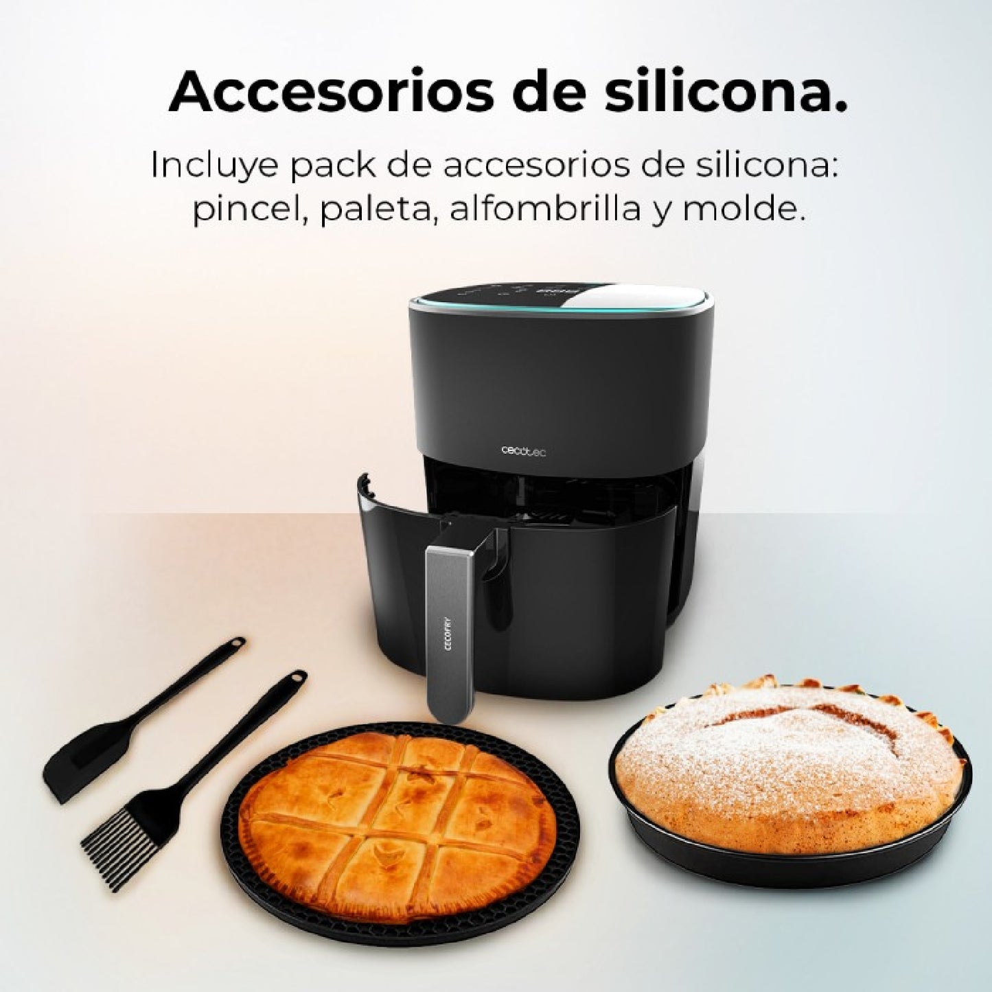 Freidora De Aire Sin Aceite De 6,5l Cecofry Fantastik 6500 Pack 1700w,tecnología Perfectcook, 12 Modos De Cocinado, Táctil, Regulable 80-200grados C_1