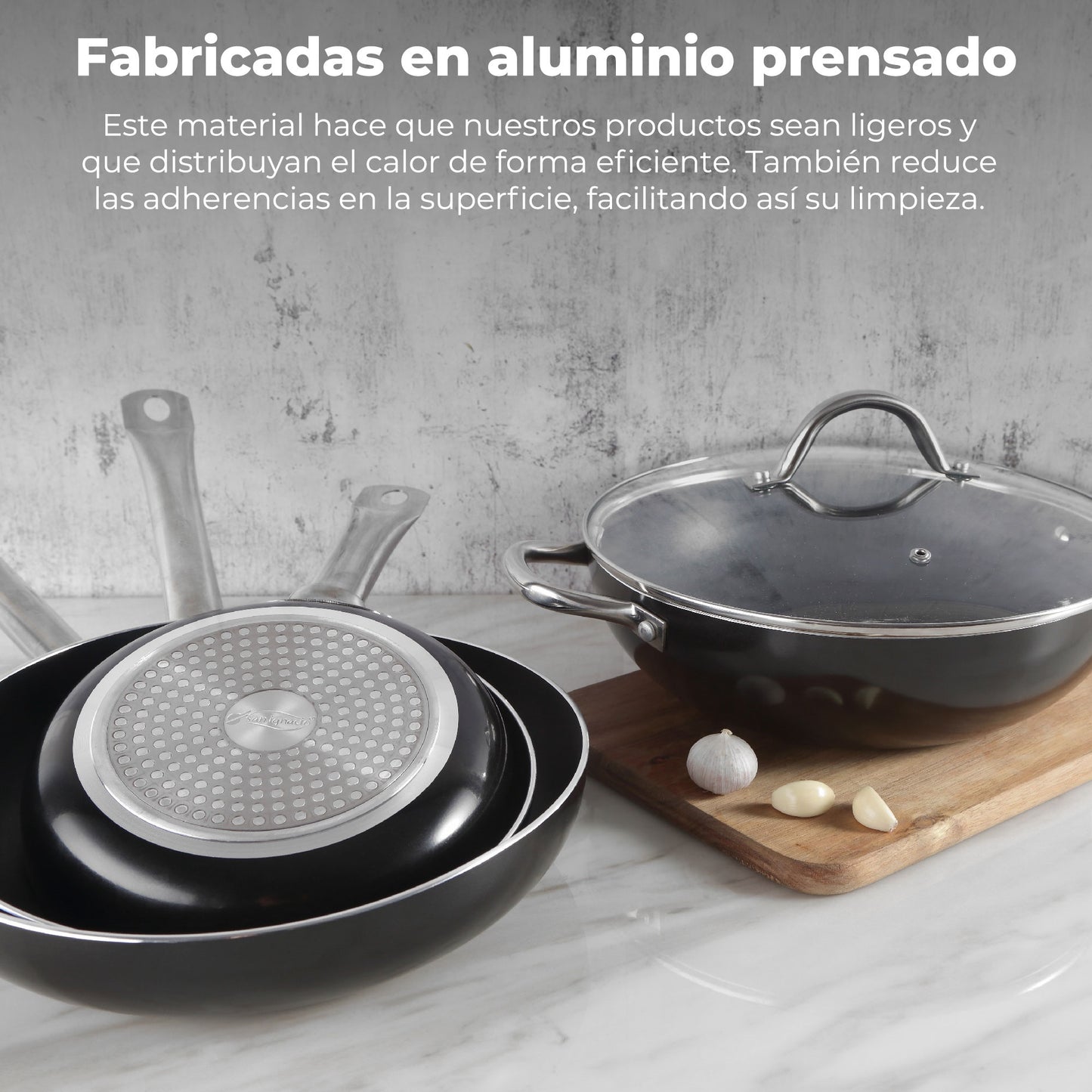 Sartén san Ignacio Serie Professional Chef 20x4.5cm En Aluminio Prensado.