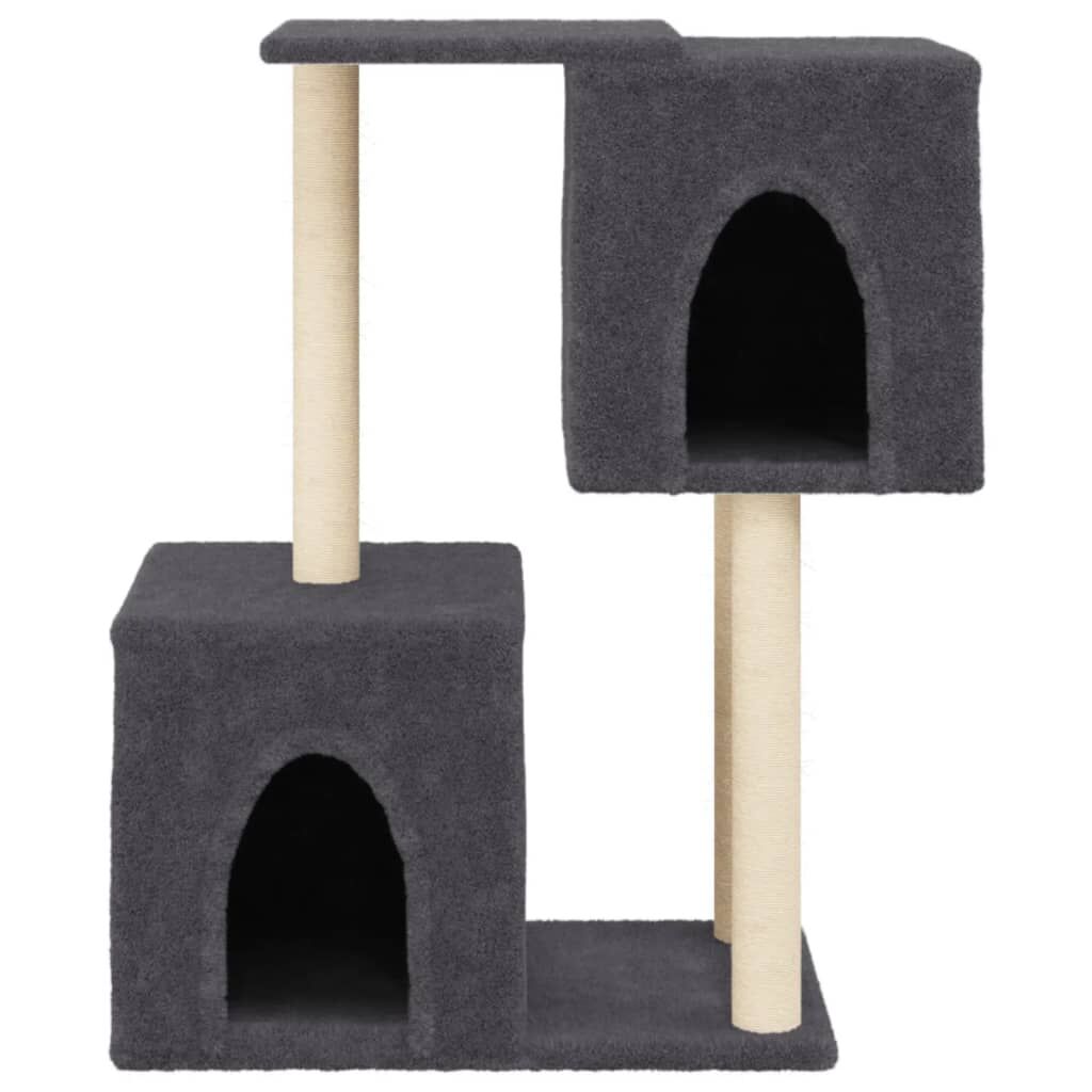 Vidaxl Rascador Para Gatos Con Postes De Sisal Gris Oscuro 86 Cm_3