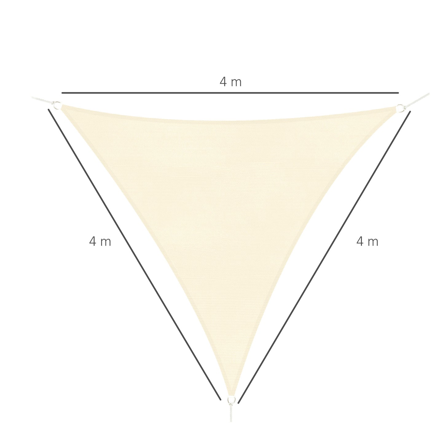 Outsunny Toldo Vela Sombrilla Parasol Triangulo Tejido De Hdpe 185 G/m²_2