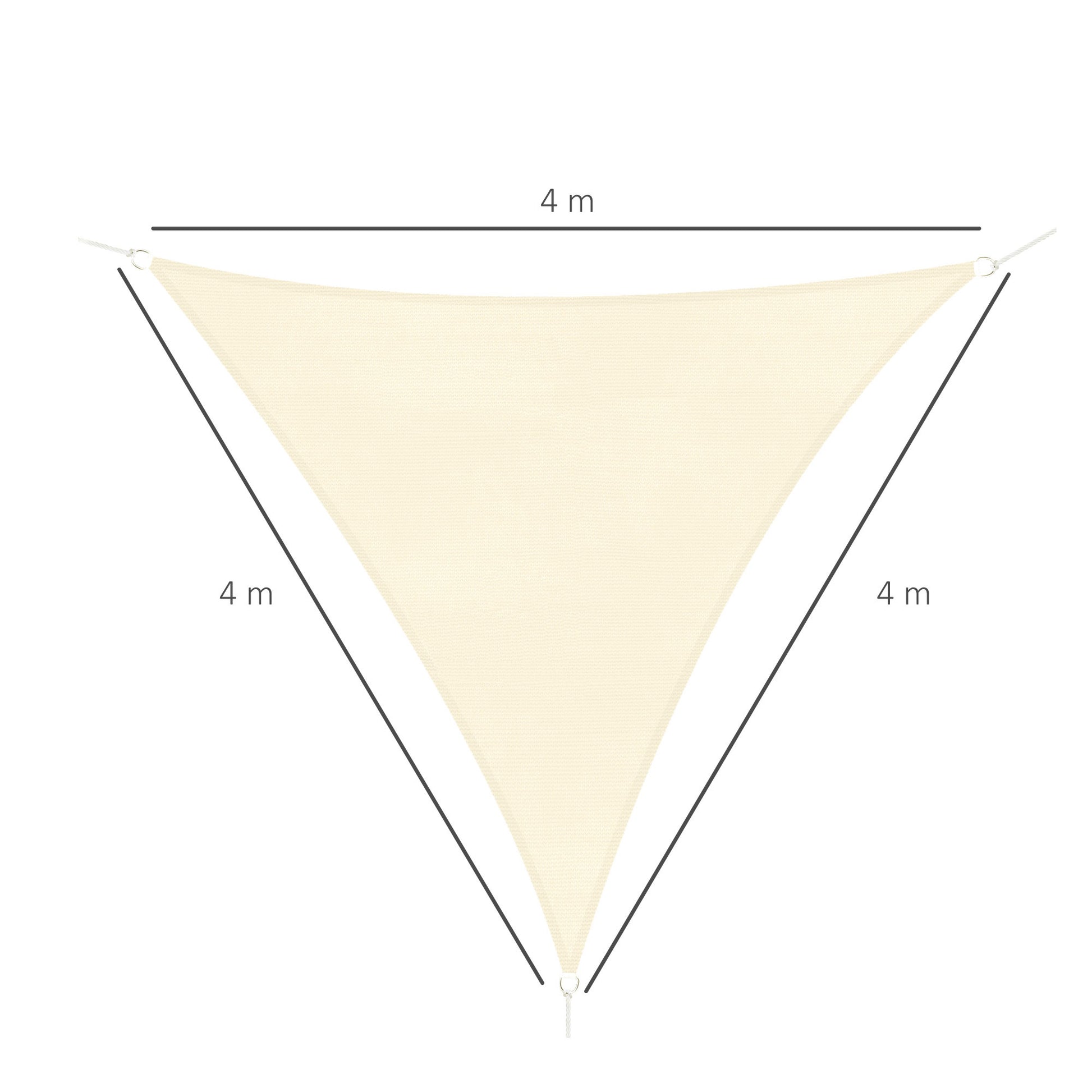Outsunny Toldo Vela Sombrilla Parasol Triangulo Tejido De Hdpe 185 G/m²_2