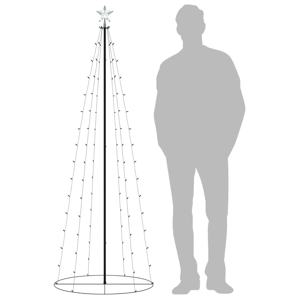 Vidaxl Árbol De Navidad Forma De Cono 100 Led Blanco Cálido 70x180 Cm_2