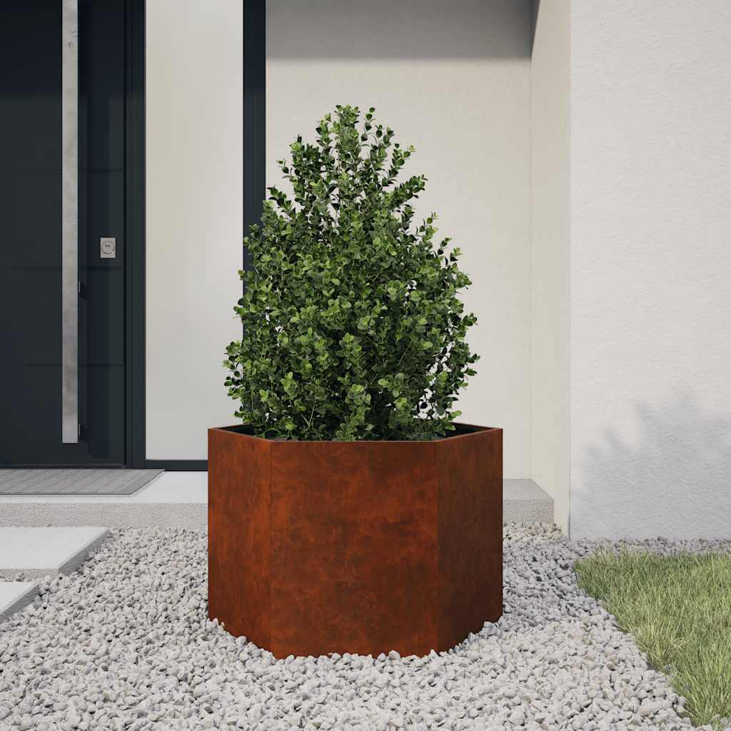 Jardinera De Acero Corten Oxidado 60x60x45 Cm_1