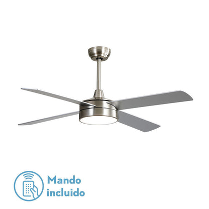 Ventilador Dc Nevery 26w Niquel 4 Aspas Haya/plata 122d 2950lm 3000-4000-6000k Remoto-temporizador-memoria 24_0
