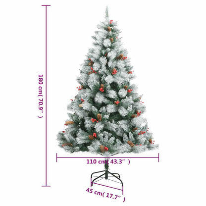 Vidaxl Árbol De Navidad Artificial Con Bisagras 300 Led Y Bolas 180 Cm_2
