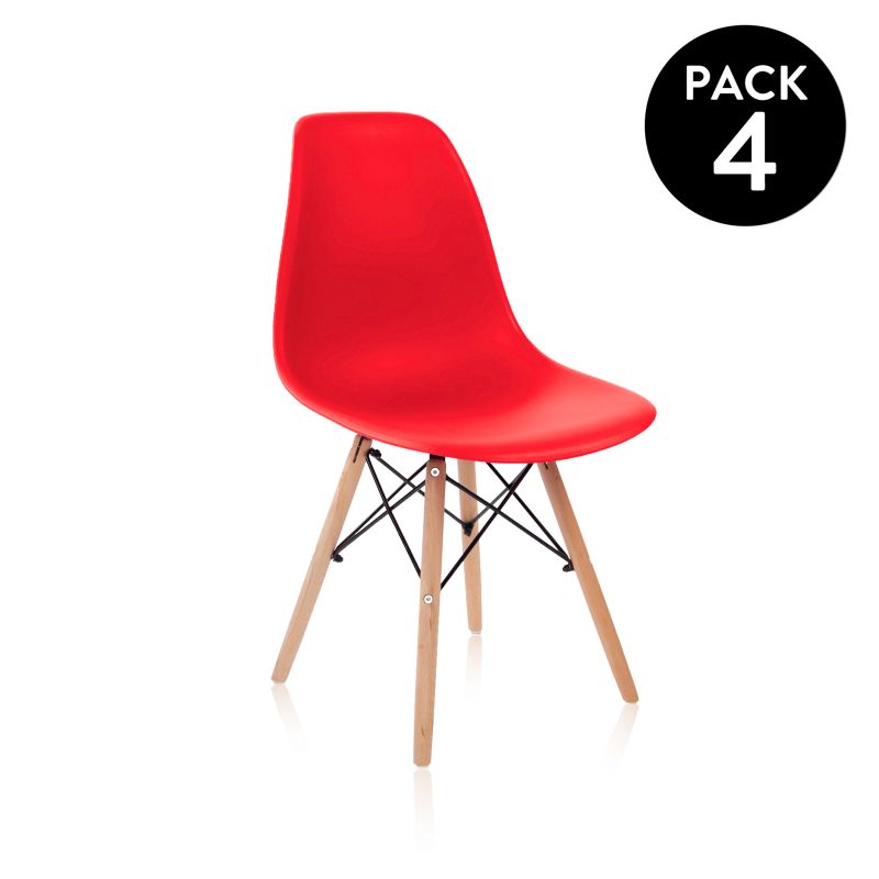 Pack 4 Sillas Tower Wood_0