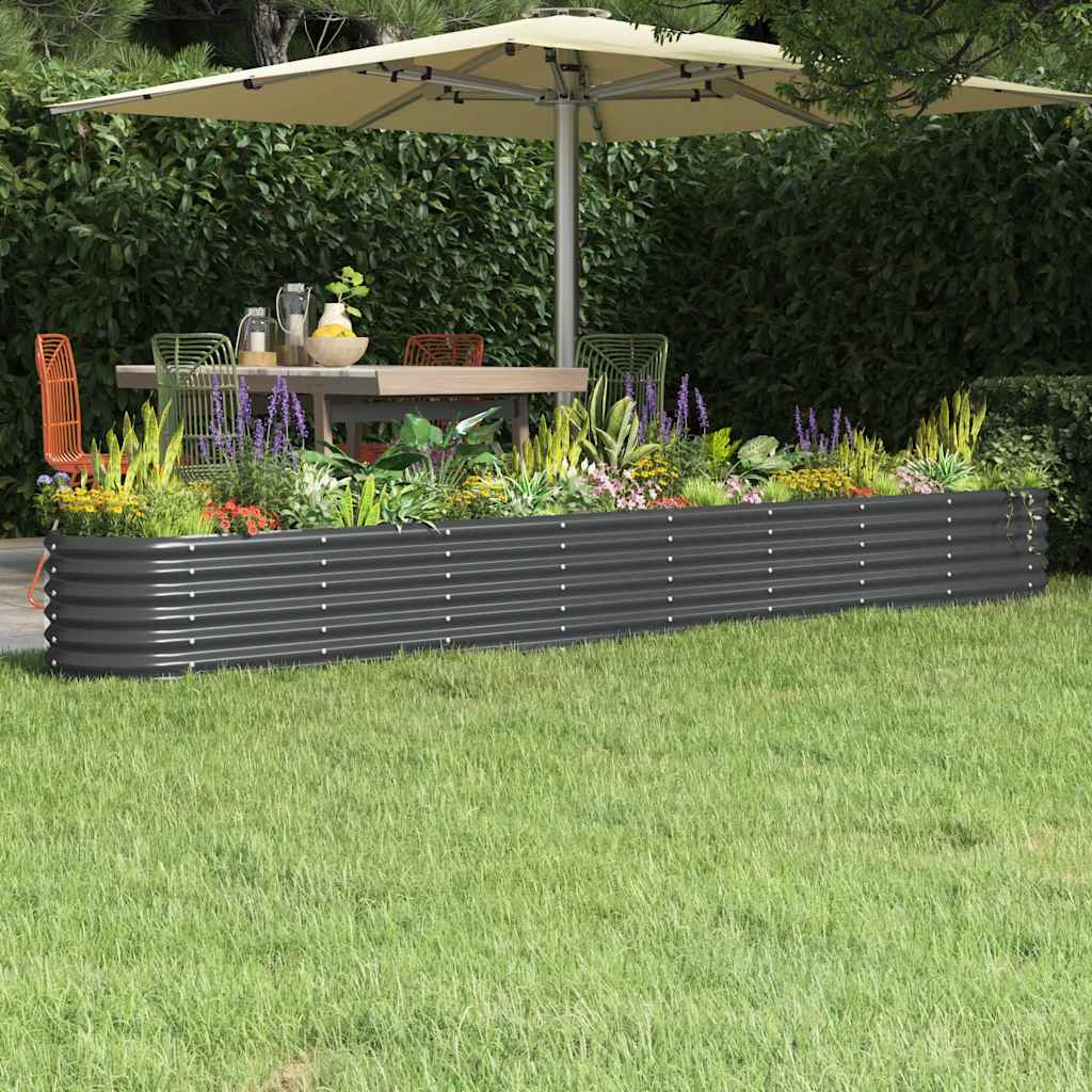 Jardinera Arriate Acero Galvanizado Antracita 332x40x36 Cm_1
