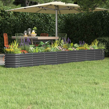 Jardinera Arriate Acero Galvanizado Antracita 332x40x36 Cm_1