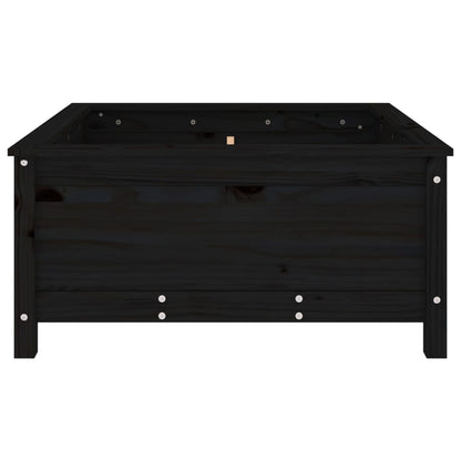 Jardinera Madera Maciza De Pino Negro 82,5x82,5x39 Cm_4