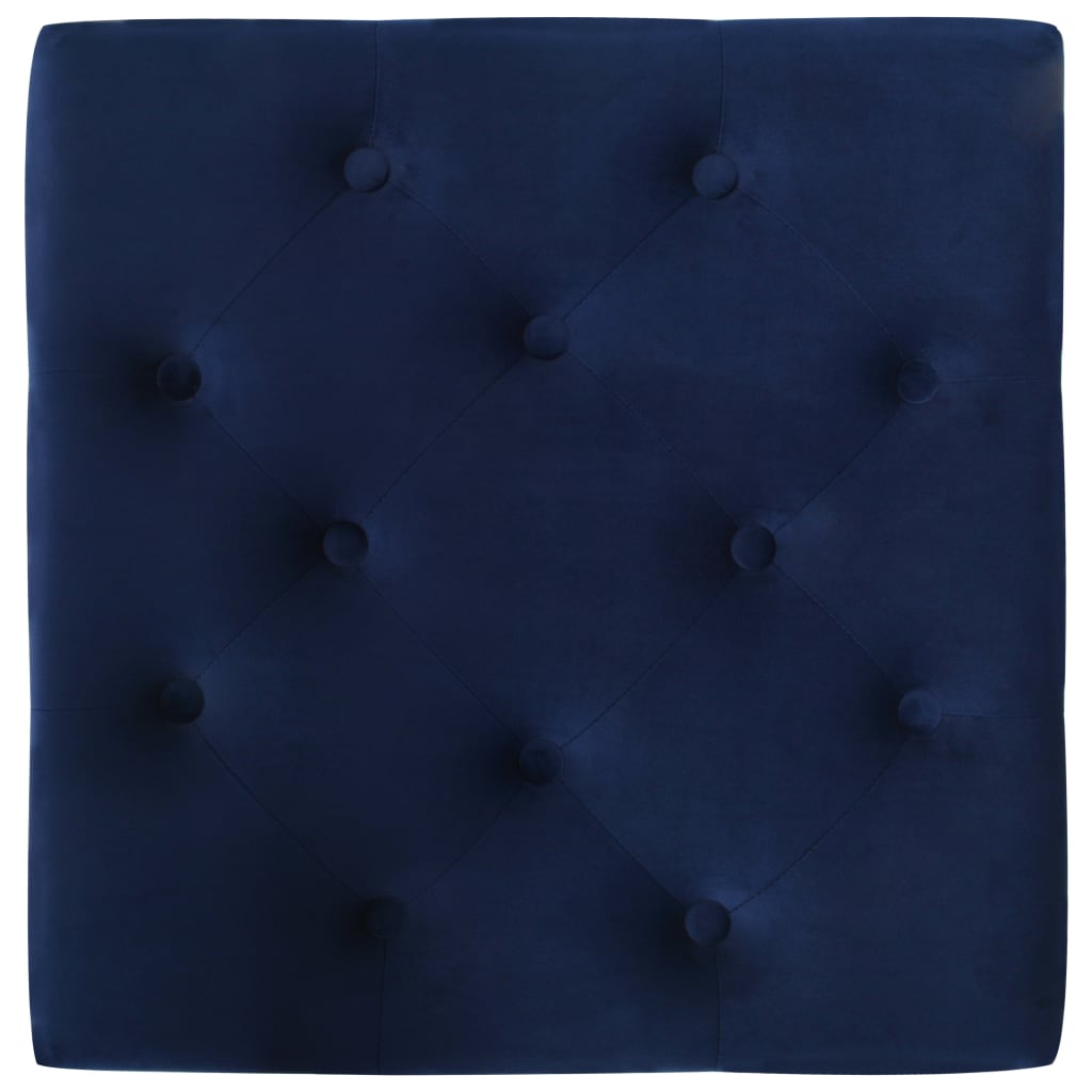 Taburete De Terciopelo Azul Marino 60x60x36 Cm_3