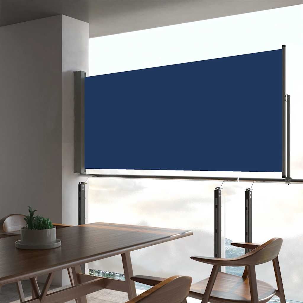 Vidaxl Toldo Lateral Retráctil De Jardín Azul 60x300 Cm_1