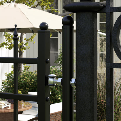 Outsunny Puerta De Jardín Con Decoración De Flechas 107x204 Cm Negro_3