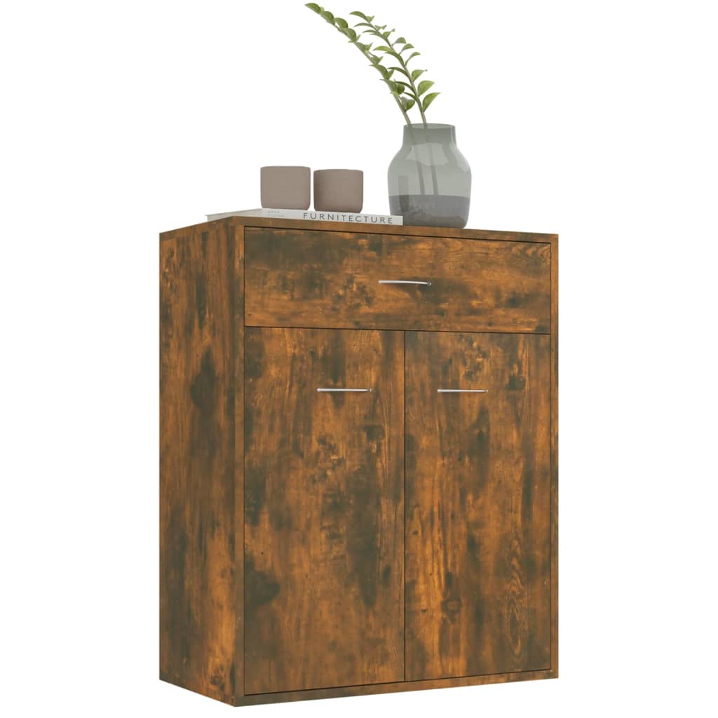 Aparador Madera Contrachapada Color Roble Ahumado 60x30x75 Cm / Vetonek_1
