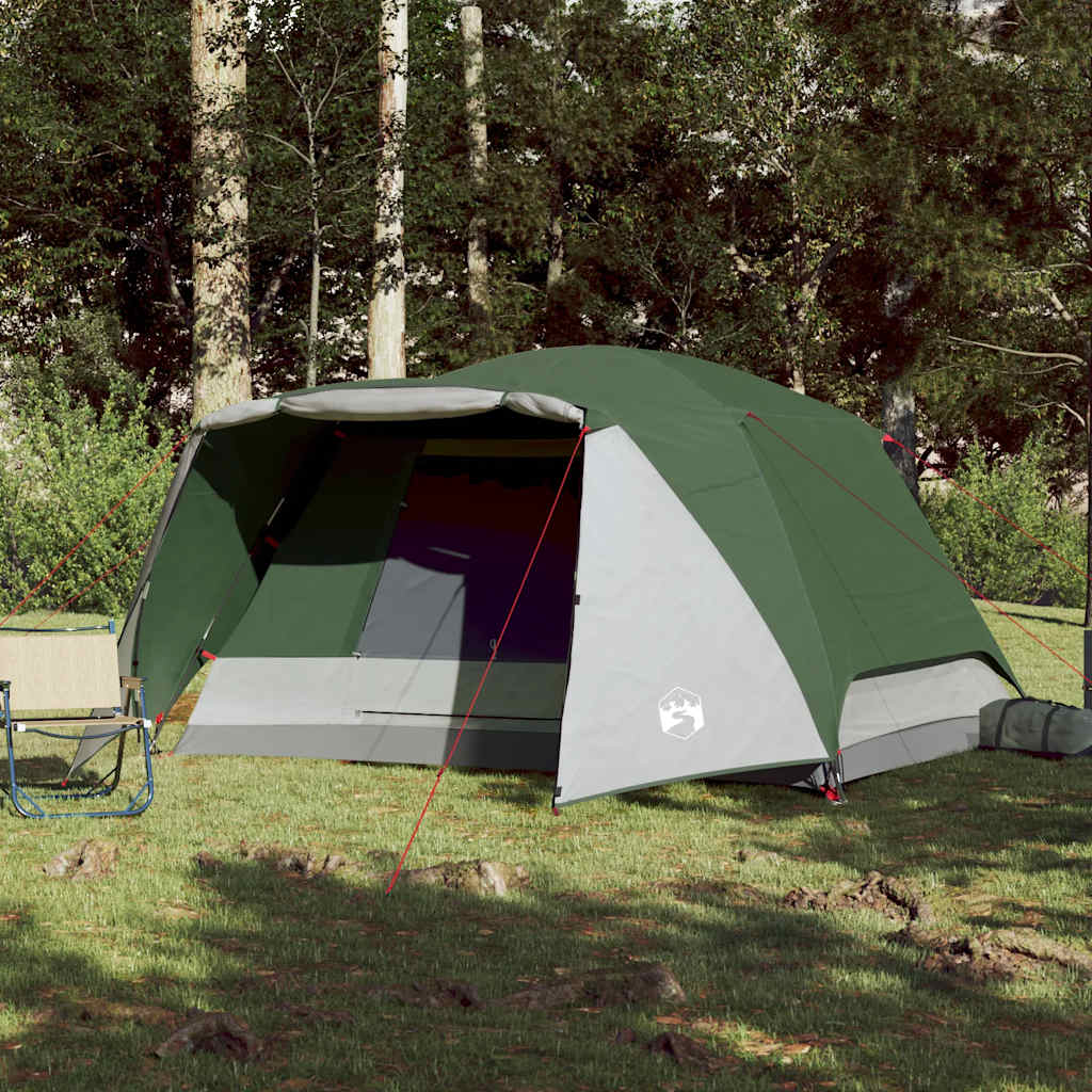 Tienda De Campaña Con Porche 4 Personas Impermeable Verde_2