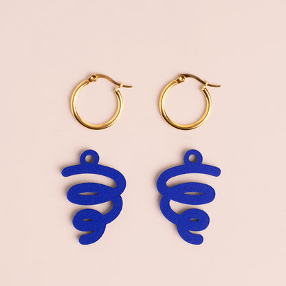 Pendientes Tornado - Aro de Acero Quirúrgico y Bañado en Oro de 18k - Nature Vibes_2