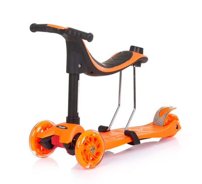 Patinete Infantil 3 En 1 Multi Plus Con Asiento Y Mango Parental Orange_2