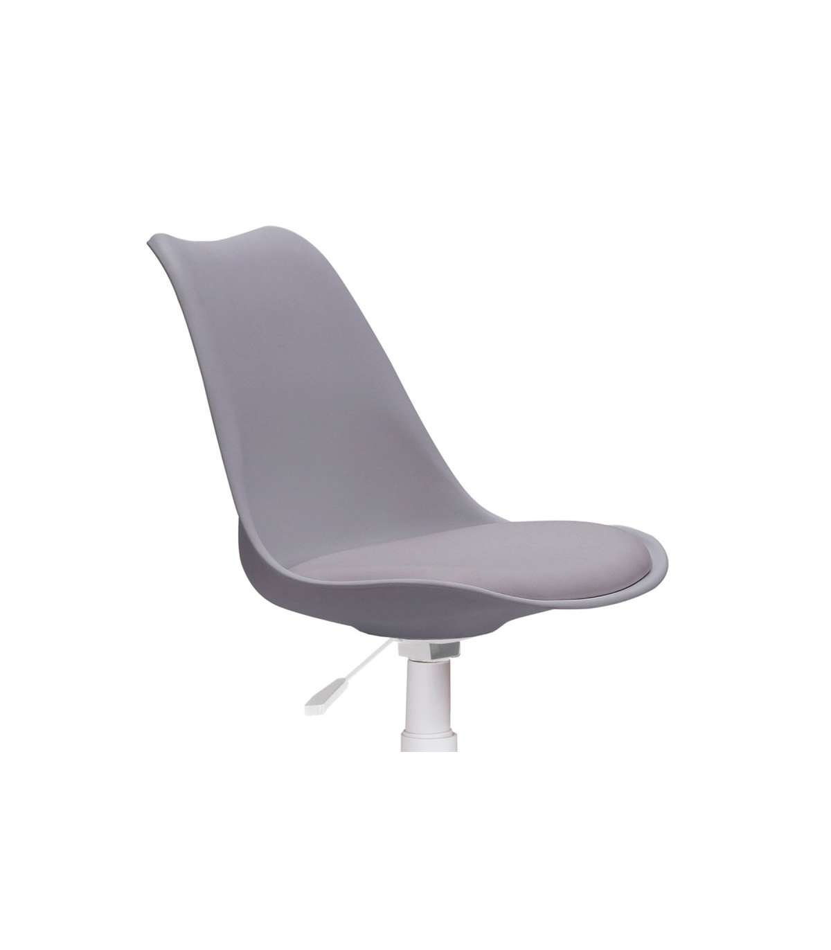 Sillón Giratorio Lina Tapizado En Simil Piel Gris, 79-89cm(alto) 60cm(ancho) 60cm(fondo)._1