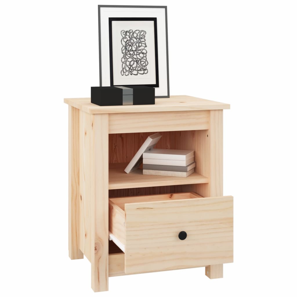 Mesitas De Noche 2 Uds Madera Maciza De Pino 40x35x49 Cm_1