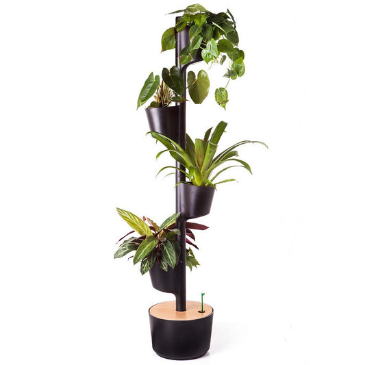 Macetero Vertical Citysens Con Riego Inteligente De 4 Macetas – Negro, Polipropileno 100% Reciclado_0