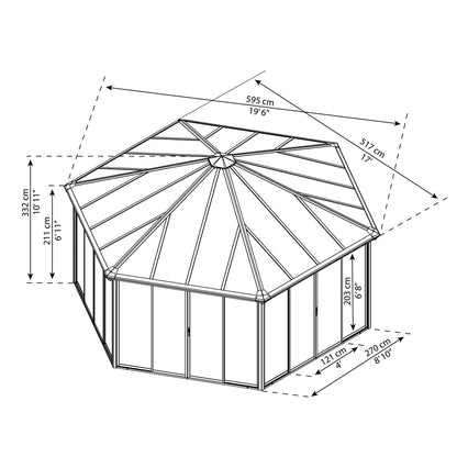 Gazebo hexagonal fechado Garda 