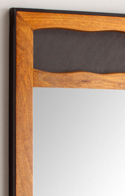 Espejo Pasillo Madera Maciza De Mango / Aspecto De Piedra 72x102x3 Cm_4