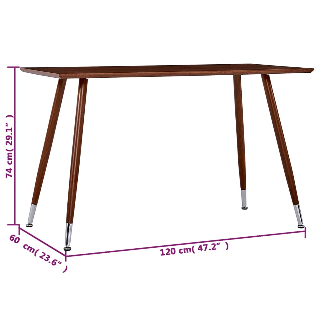 Mesa De Comedor Mdf Marrón 120x60x74 Cm_4