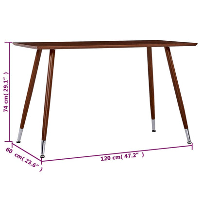 Mesa De Comedor Mdf Marrón 120x60x74 Cm_4