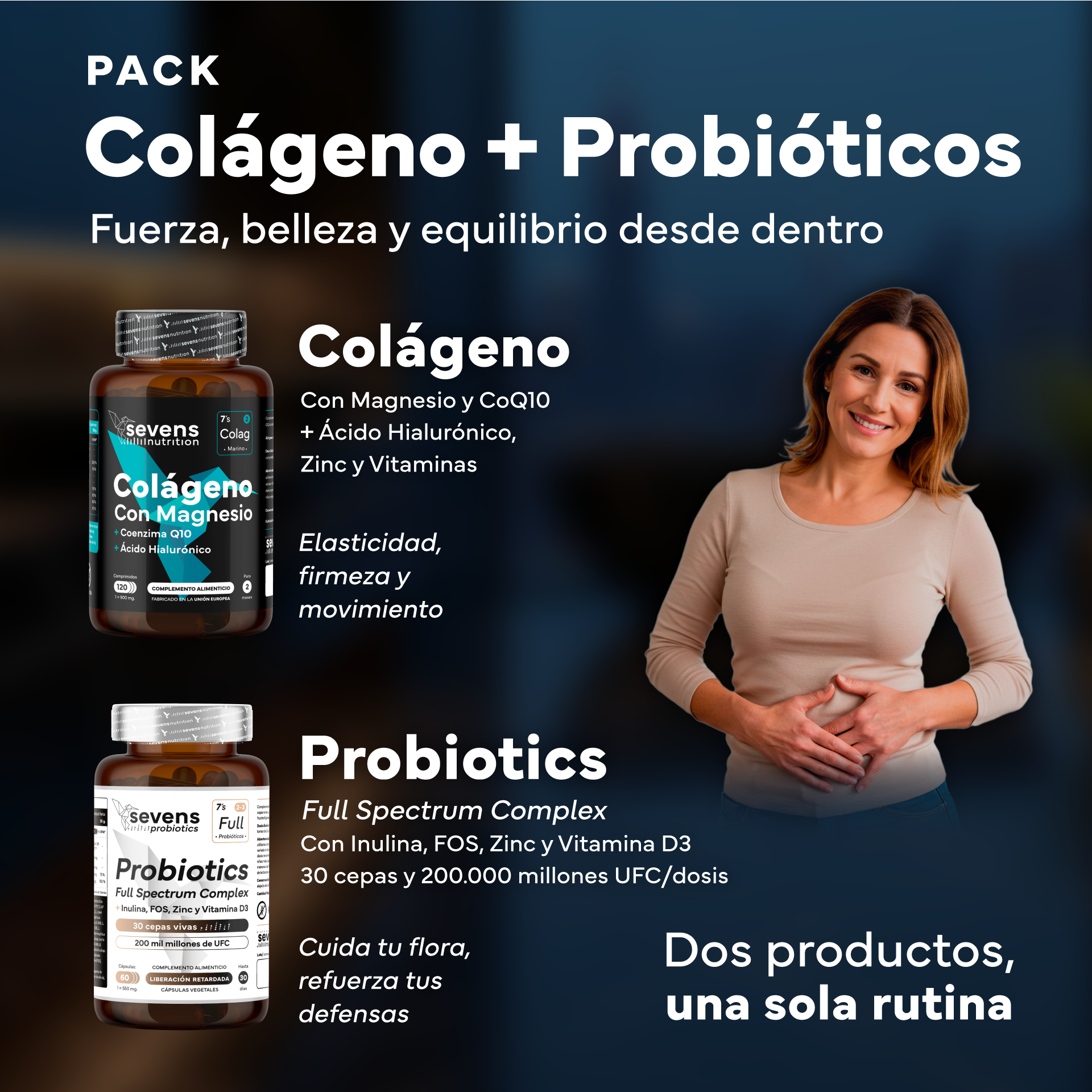 Colágeno Marino Con Magnesio + Probióticos Y Prebióticos. Sevens Nutrition. Salud Digestiva, Piel Y Articulaciones_1