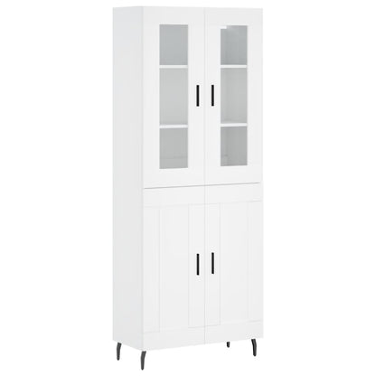 Aparador Alto Madera Contrachapada Blanco 69,5x34x180 Cm_1