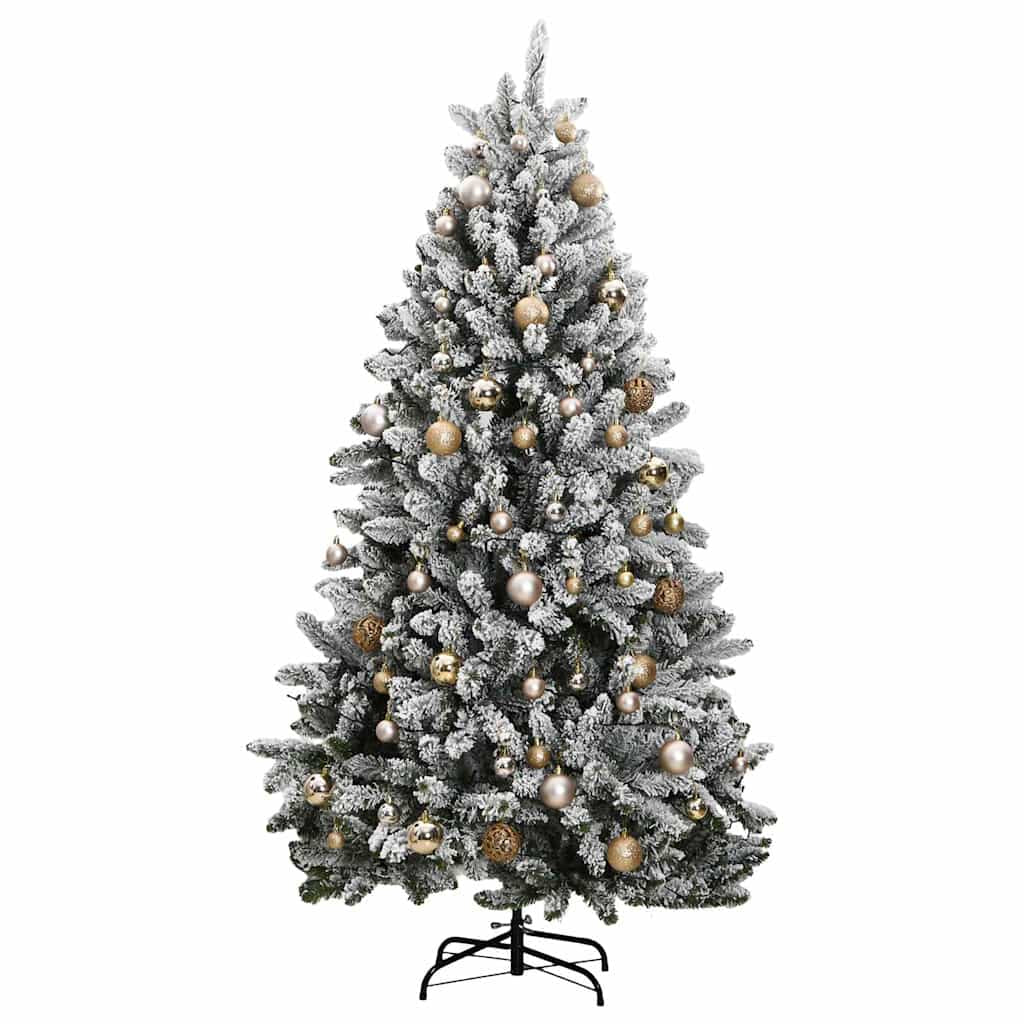 Vidaxl Árbol De Navidad Artificial Con Bisagras 300 Led Y Bolas 240 Cm_3