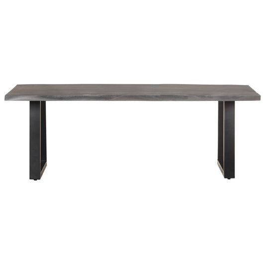 Mesa De Centro Borde Natural Madera Maciza Acacia 115x60x40 Cm_0