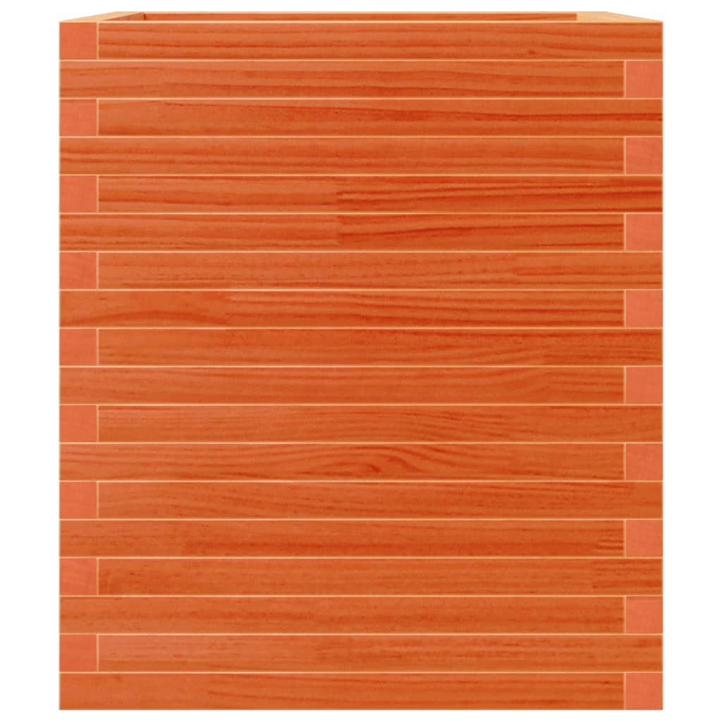 Jardinera De Madera Maciza De Pino Marrón Cera 60x60x68,5 Cm_4