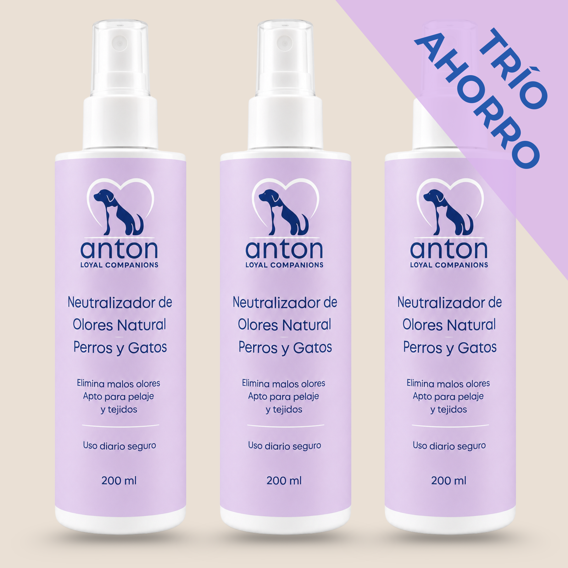 Spray natural neutralizador de olores para perros y gatos – Pack 3 x 200 ml_0