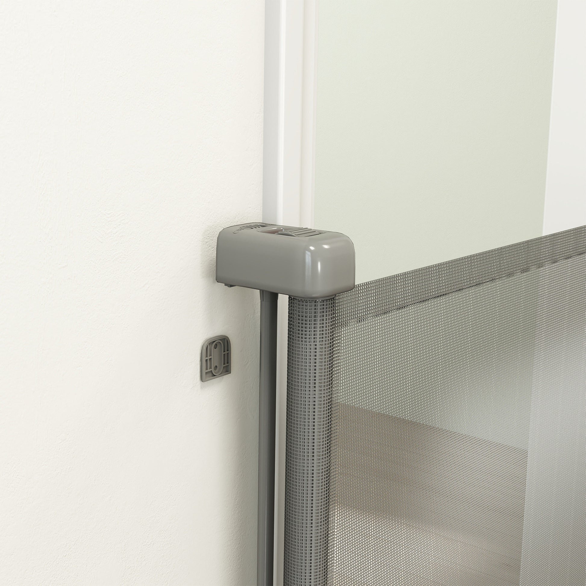 Pawhut Barrera De Seguridad Para Perros Retráctil Extensible Hasta 180 Cm Gris_4