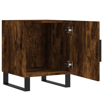 Mesita De Noche Madera De Ingeniería Roble Ahumado 40x40x50 Cm_3