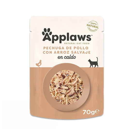 Ração húmida para gatos Frango com arroz selvagem 70g Applaws Cat