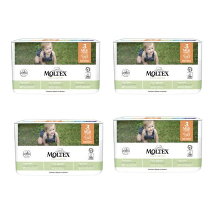 Fraldas Moltex Pure &amp; Nature T3 Pack Promocional (4-10 kg), 224 Unidades
