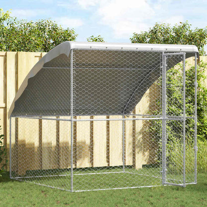 Refugio Para Perros Plateado 2 X 2 X 2 M Acero Galvanizado_2