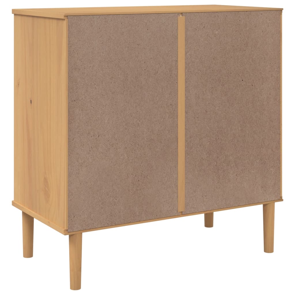 Aparador Senja Aspecto De Ratán Madera Pino Marrón 80x40x80 Cm / Vetonek_2